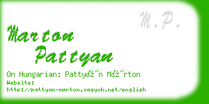 marton pattyan business card